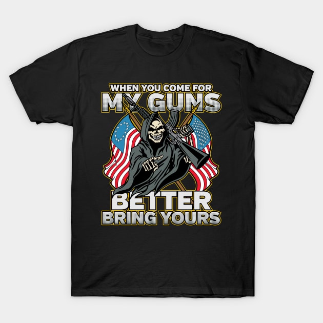 Reaper Second Amendment My Guns T-Shirt by RadStar